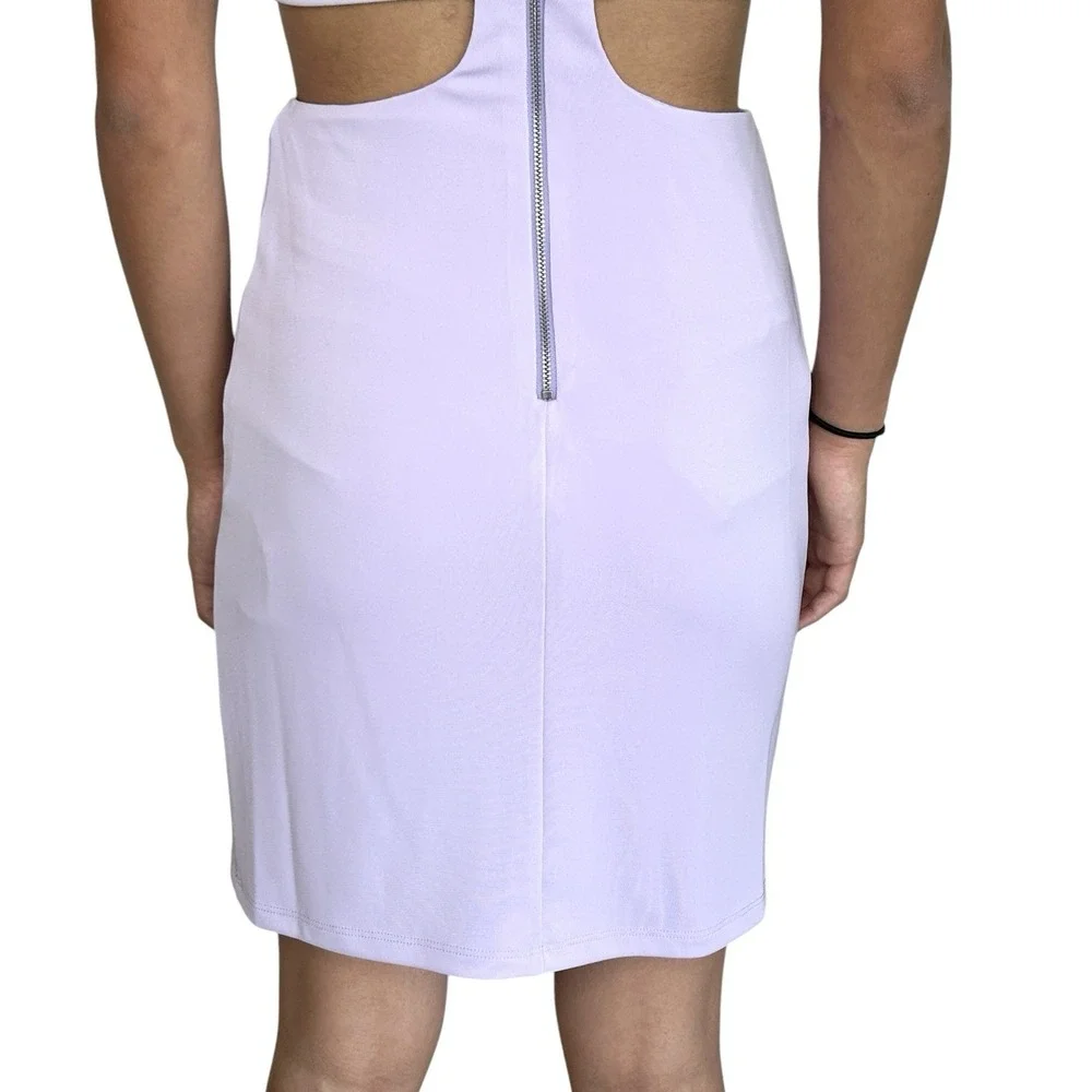 Alice + Olivia Havana Babydoll Cutout Dress Sz‎ 4 Going Out Mini Cocktail Purple